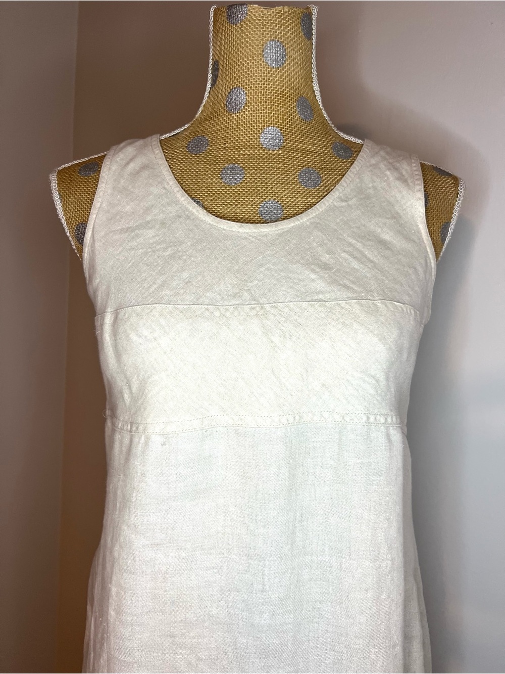 Ann Taylor Cream Linen Maxi Shift Dress - Picture 3 of 4